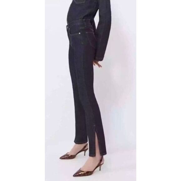 BLDWN Vented Hi Rise Skinny Jean in Abyss Blue Dark Wash NWT Size 26 - Picture 1 of 10